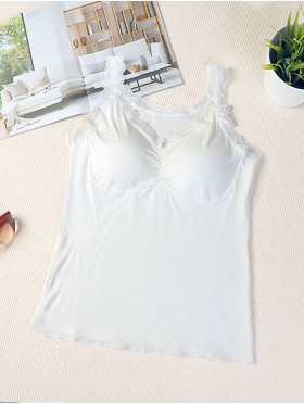 Lace Tank Top W/ Padded Chest Support 
